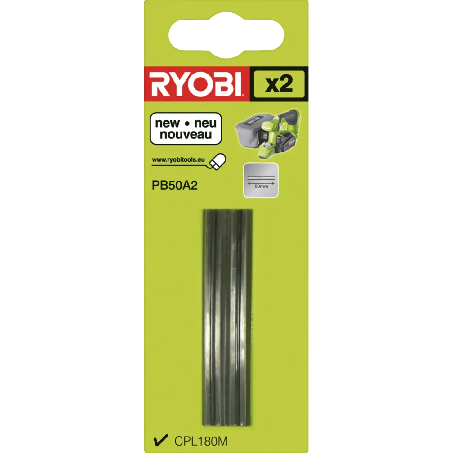 Ryobi PB50A2 50 mm høvljern 2 stk