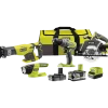 Ryobi R18CK4-252S håndværkersæt 4 dele 1x2,0 + 1x5,0 Ah batterier 18V ONE+