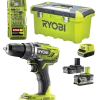 Ryobi R18DD3-252T akku bore-/skruemaskine 1x2,0+1x5,0 Ah 18V ONE+ inkl. 17 dele tilbehør