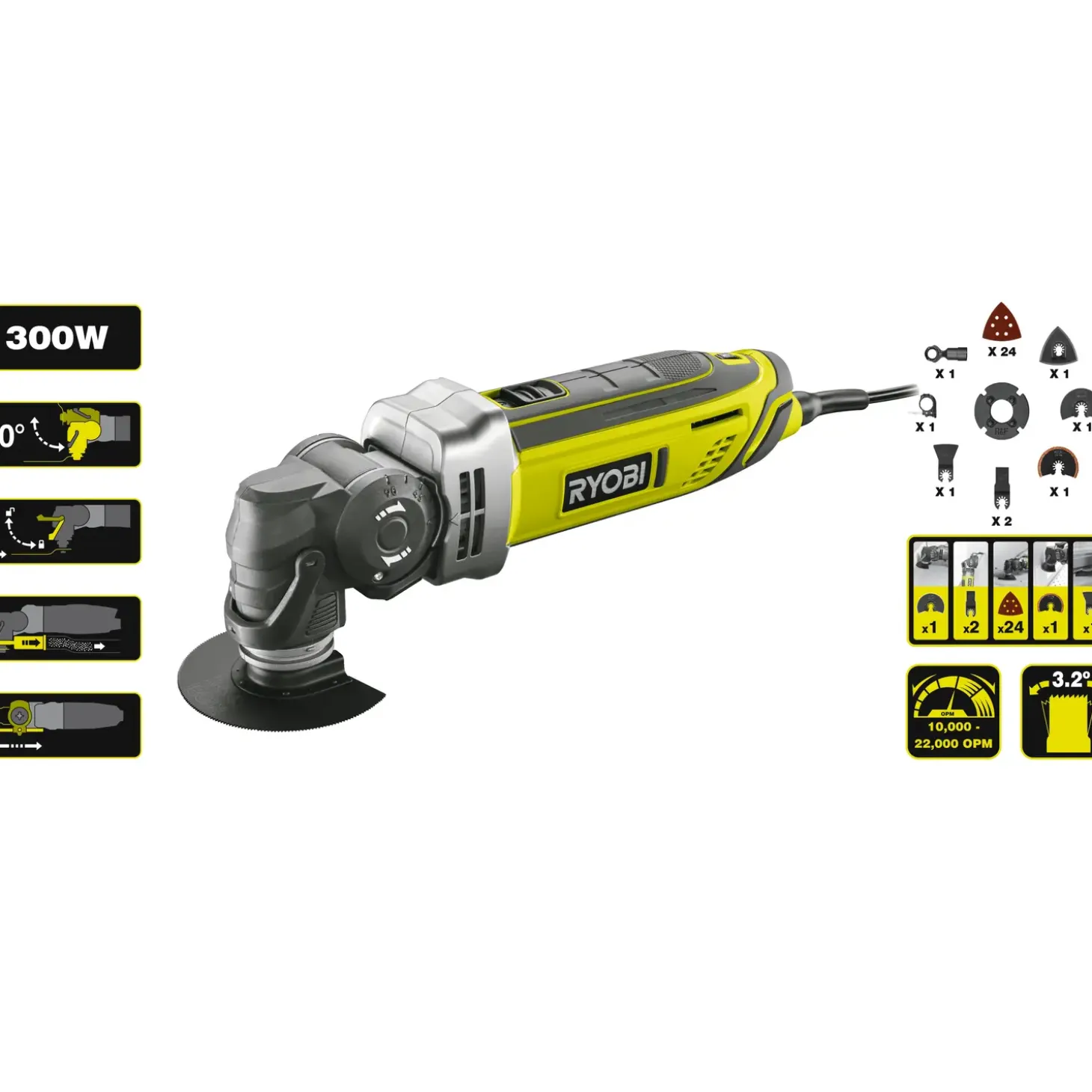 Ryobi RMT300-SA multicutter 300W m/taske