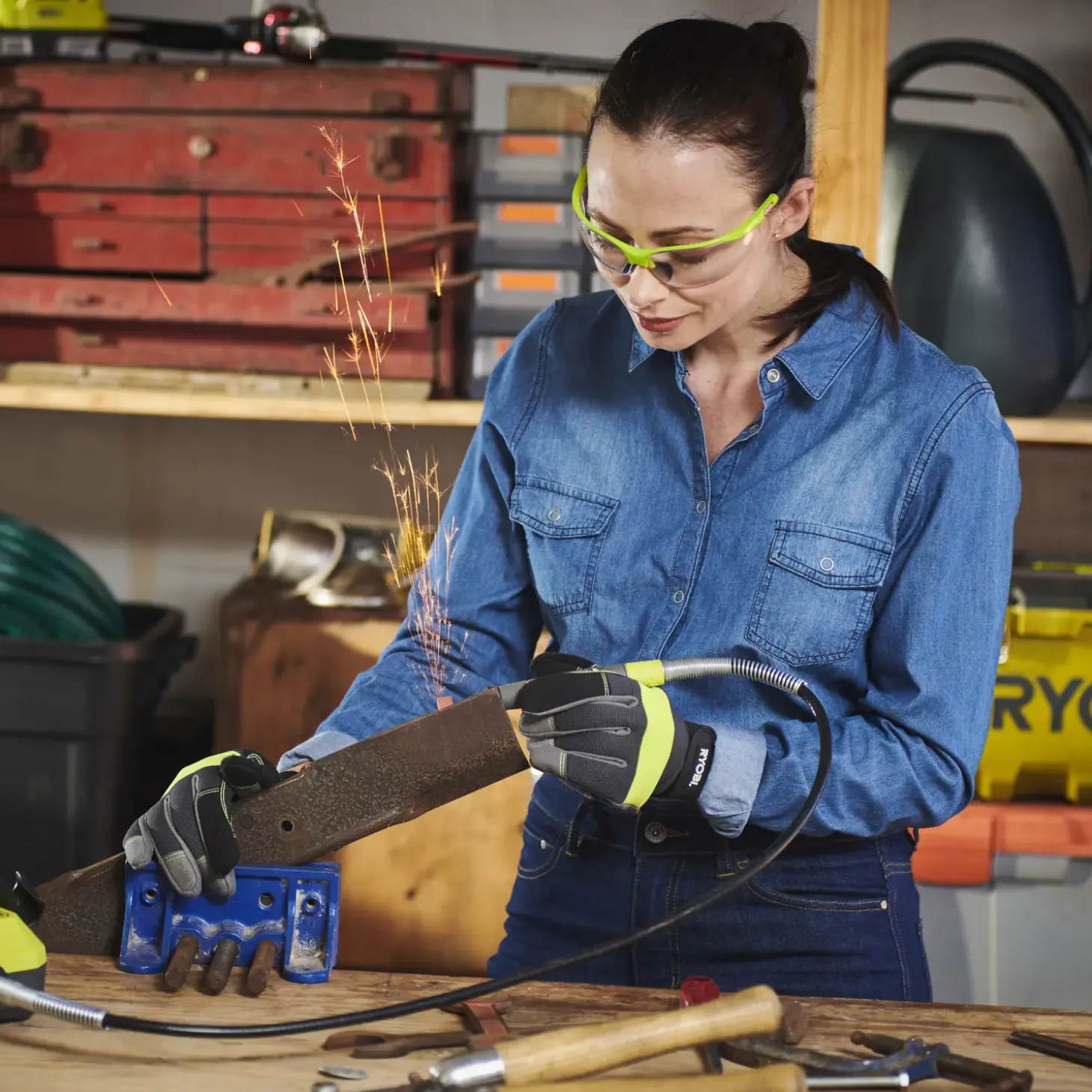 Ryobi R18RT-0 roterende multiværktøj 18V ONE+ solo m. 33 tilbehørsdele