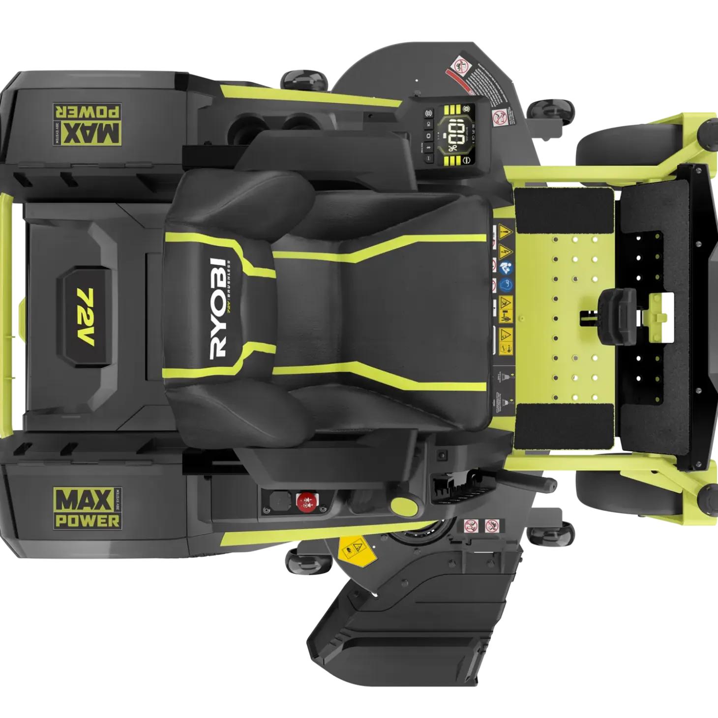 Ryobi RY72ZTRX107-210 72V 137 cm zero turn plæneklipper 3x10 Ah batt.