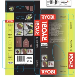 Ryobi SMS30A multislibepapir 30 stk assorteret
