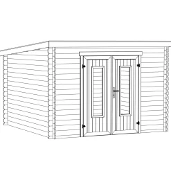 Sacramento hytte/redskabsrum med dobbeltdør, 8,2 m²