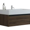 Scanbad badmøbel m/Asyre vask/højre, 1 skuffe, brun eg 81 cm