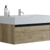 Scanbad badmøbel m/Asyre vask/venstre, 1 skuffe, natur eg 81 cm