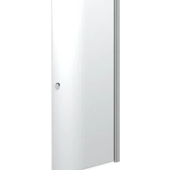 Scanbad brusedør E - halvrund klart satin/klart glas, model 100