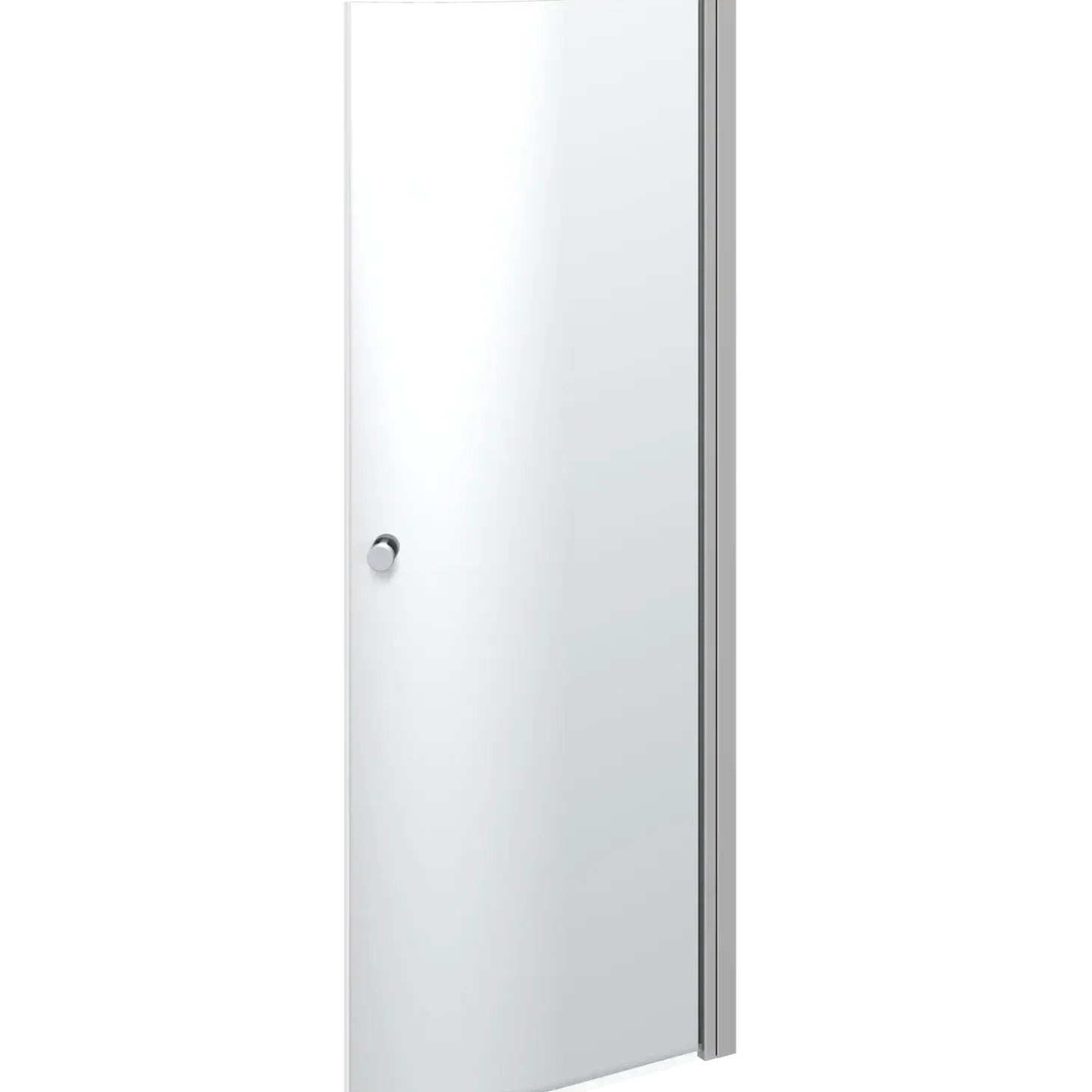 Scanbad brusedør halvrund satin/klart glas model 90