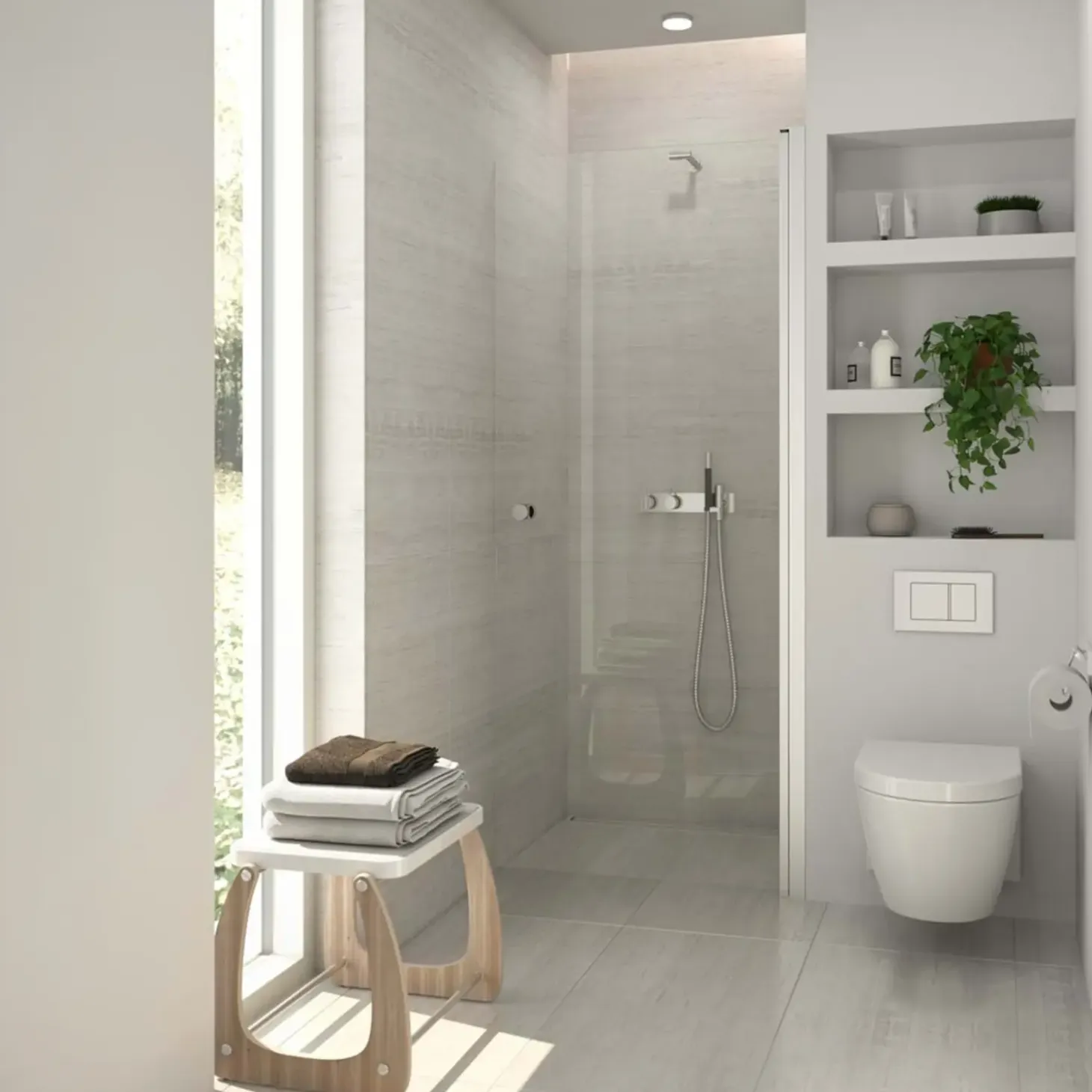 Scanbad brusedør satin/klart glas 200 x 90 cm