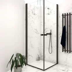 Scanbad brusedør 89x200 cm mat sort