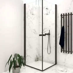 Scanbad brusedør 99x200 cm mat sort