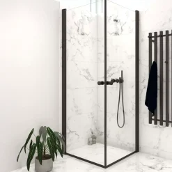 Scanbad brusedør 69x200 cm mat sort