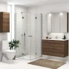 Scanbad brusehjørne m/foldedør 200x90 cm satin/klar glas