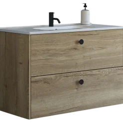 Scanbad Delta badmøbel m/Karat vask, 2 skuffer, natur eg 100 cm
