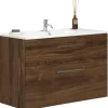 Scanbad Delta vaskeskab m/Karat vask 100 cm brun eg