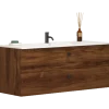 Scanbad Delta vaskeskab m/Micca vask 120 cm brun eg