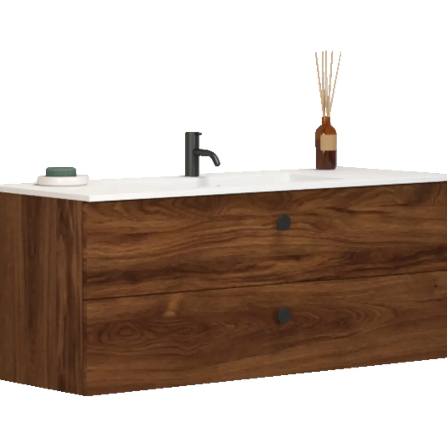 Scanbad Delta vaskeskab m/Micca vask 120 cm brun eg