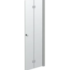 Scanbad foldedør 180 grader satin/klart glas 200x70 cm