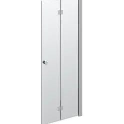 Scanbad foldedør 180 grader satin/klart glas 200x80 cm