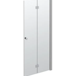 Scanbad foldedør 180 grader satin/klart glas 200x90 cm