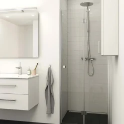 Scanbad Foldedør m/anslagsliste  200x80 cm satin/klar gas