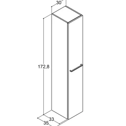 Scanbad Multo+ højskab 175x30x35 mat grå