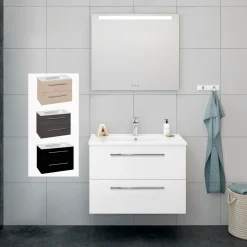 Scanbad Multo+ vaskeskab m/Amber vask 80 cm hvid højglans