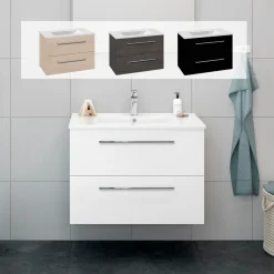 Scanbad Multo+ vaskeskab m/Amber vask 80 cm hvid højglans