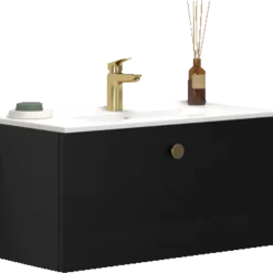 Scanbad Multo+ vaskeskab m/Amber vask 80 cm sort