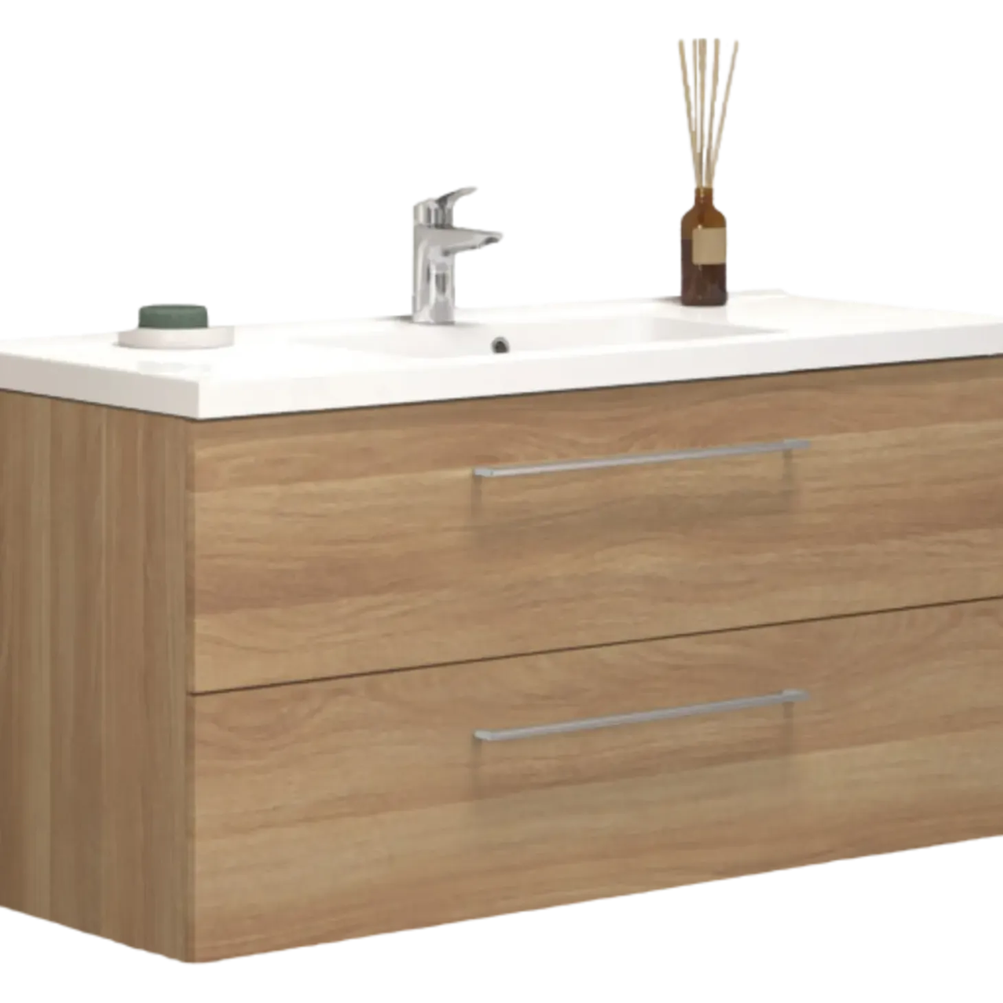 Scanbad Multo vaskeskab m/Aura marmorvask 120x62x45 cm varm eg
