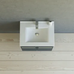 Scanbad Multo vaskeskab m/låger 61 cm  inkl. Amber vask, grå mat