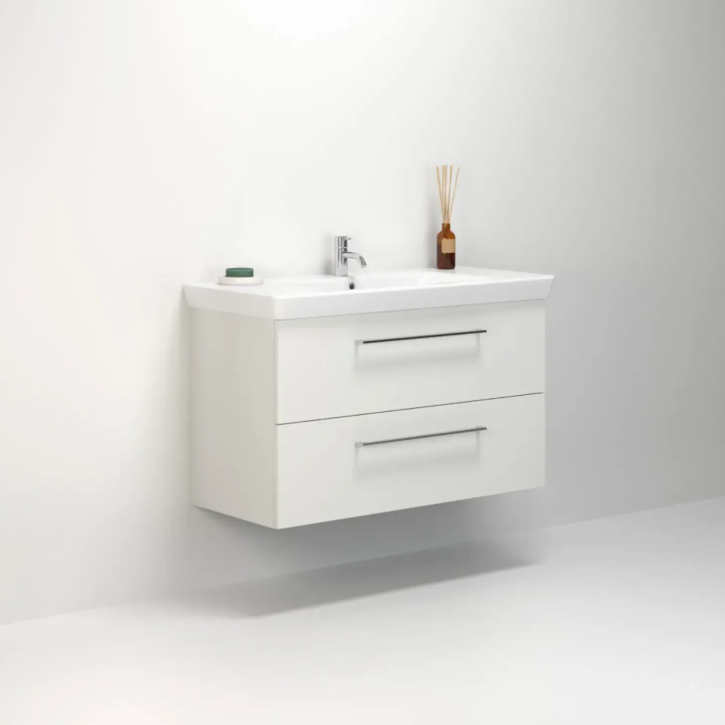 Scanbad Multo+ vaskeskab m/ Lotto XL vask 105 cm mat hvid