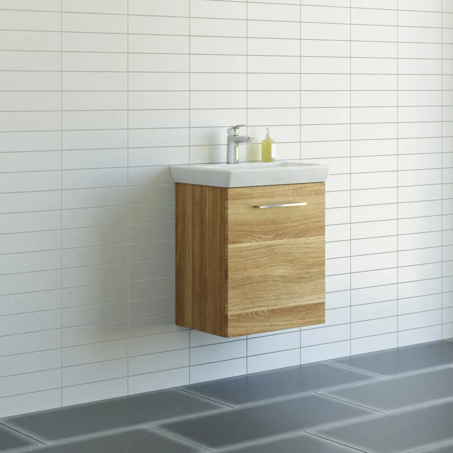 Scanbad Multo vaskeskab m/Lotto vask 55x64,6x38,2 cm varm eg