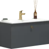Scanbad Multo vaskeskab m/porcelænsvaskvask 81x59,4x36 cm mat grå