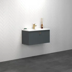 Scanbad Multo vaskeskab m/porcelænsvaskvask 81x59,4x36 cm mat grå