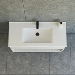 Scanbad NOW vaskeskab m/én skuffe og åbent rum 65,8x101x45,5 cm mat sand glat front