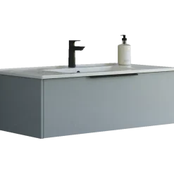 Scanbad NOW vaskeskab m/én skuffe 33,8x61x45,5 mat lyseblå glat front