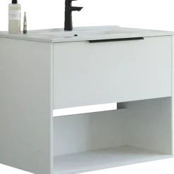 Scanbad NOW vaskeskab m/én skuffe og åbent rum 65,8x81x45,5 cm mat hvid glat front