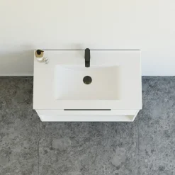 Scanbad NOW vaskeskab m/én skuffe og åbent rum 65,8x81x45,5 cm mat hvid glat front