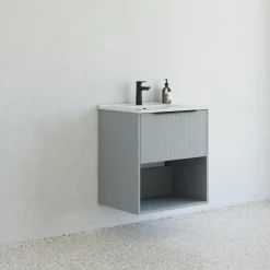 Scanbad NOW vaskeskab m/én skuffe 33,8x61x45,5 mat sand glat front