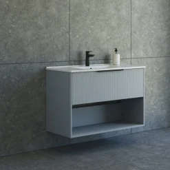 Scanbad NOW vaskeskab m/én skuffe 33,8x61x45,5 mat sand glat front