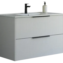 Scanbad NOW vaskeskab m/to skuffer 65,8x81x45,5 cm, mat sand stribet front