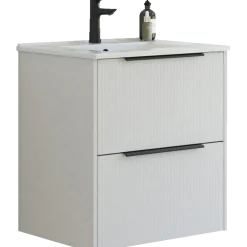Scanbad NOW vaskeskab m/to skuffer 65,8x81x45,5 cm, mat sand stribet front