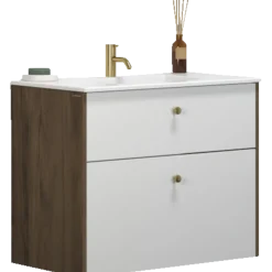 Scanbad Play vaskeskab m/Ergo vask 80 cm brun eg