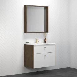Scanbad Play vaskeskab m/Ergo vask 80 cm brun eg
