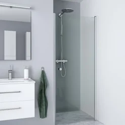 Scanbad Svingdør m/anslagsliste 200 x 80 cm satin/klart glas
