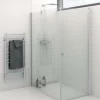 Scanbad Svingdør m/fastvæg 80x140 cm satin/klar glas