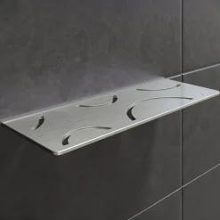 Schlüter hylde rektangulær curve, børstet stål