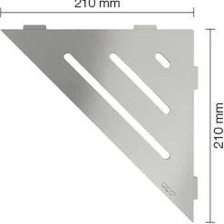 Schlüter Wave sæbehylde trekantet børstet rustfrit stål 210x210 mm