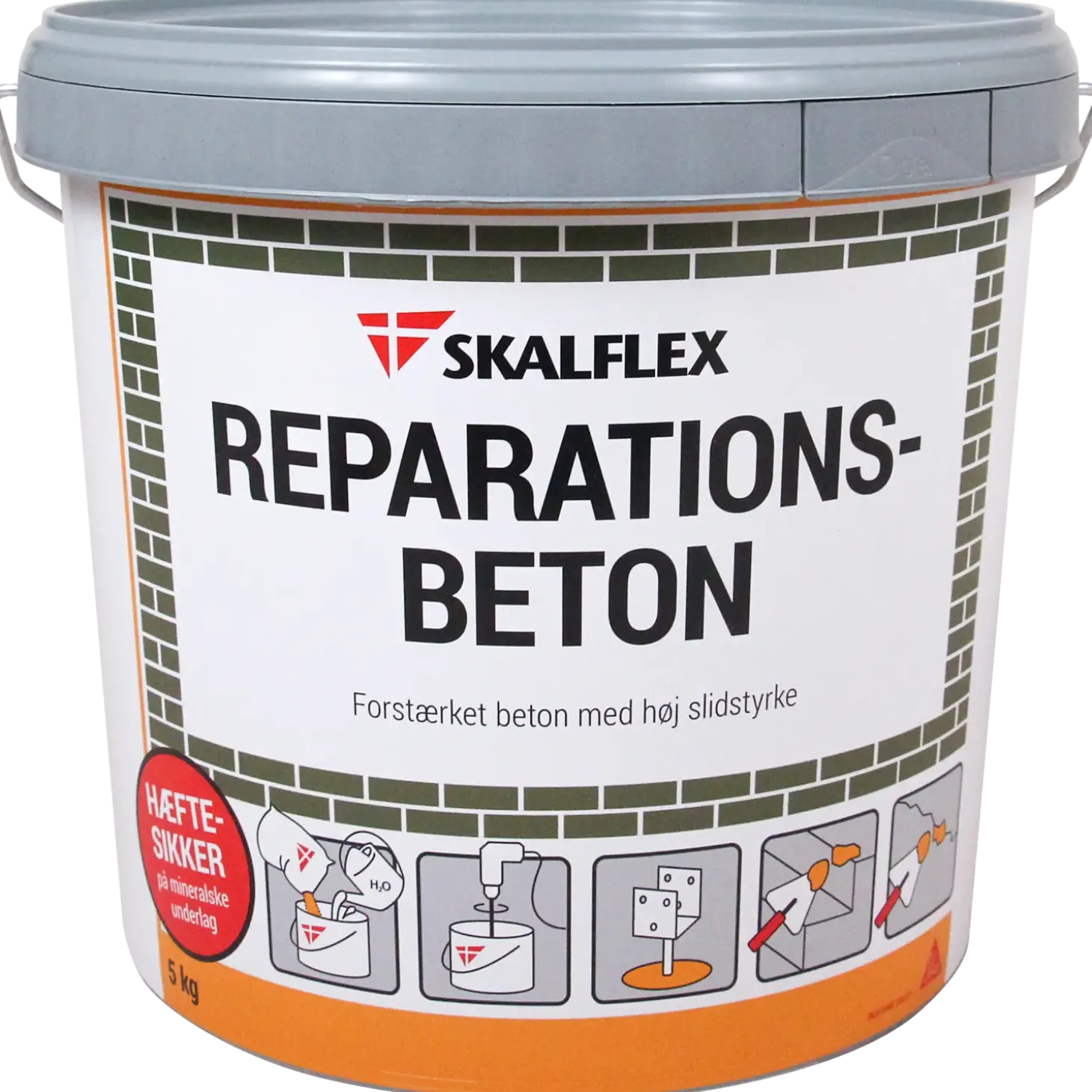 Skalflex reparationsbeton - spand med 5 kg.